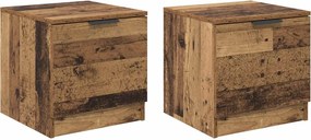 vidaXL Dulap de pat 2 pcs Lemn vechi 40 x 39 x 40cm Lemn compozit