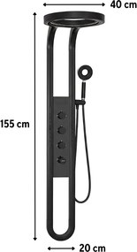 Panou duș hidromasaj Aquajet negru