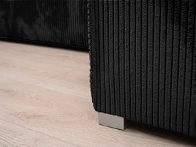 Canapea colt extensibila SMART COSARO negru, cu colt bilateral + 2 perne CADOU