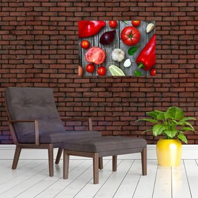 Tablou pe sticlă cu legume (70x50 cm)