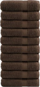 vidaXL Prosoape de mâini premium, SOLUND 10 buc maro 50x100cm 600gsm