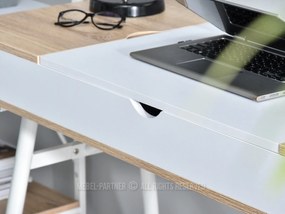 Masă PC Vicken (stejar + alb). 1109859