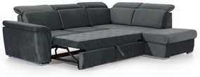 Canapea de colț cu funcție de dormit Milanos L II Dreapta - Grafit Paros 6