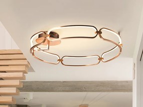 Lustra LED aplicata design ultra-modern, dimabila cu telecomanda, 80cm Colette auriu roze