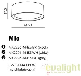 Lustra moderna aplicata 50cm MILO WH