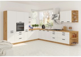 Dulap înalt pentru cuptor încorporat Lesana 2 (alb + stejar artisan) 60 DP-210 2F . 1063975