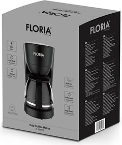 Aparat de facut cafea Floria ZLN9273 Negru, putere 600W, oprire automata, vas de 1.2 litrii