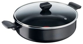 Tefal B5677253 SHAL28LID B LENA SIMPLY CLEAN B, 28 cm, Acoperire antiaderentă din titan, Indicator de temperatură cu termo-semnal, Negru