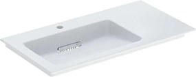 Lavoar pe mobilier Geberit One Slim cu scurgere speciala 90 cm alb blat dreapta