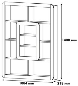 Bibliotecă Orkide White and Walnut
