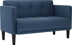vidaXL Canapea loveseat, albastru, 111 cm, textil