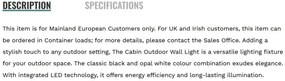 Aplica LED de perete exterior IP44 Cabin