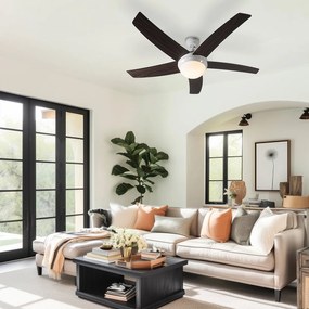 Ventilator de tavan alb cu imprimeu lemn 132cm cu telecomandă - Cool