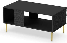 Masuta cafea BULLET, negru/auriu, PAL laminat, 90X50X43 cm