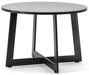 Masuta de cafea rotunda din marmura si metal Major 60x60x40 cm neagra