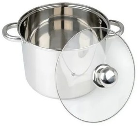 Set Vase Gătit din Inox, 10 Piese, Capacități 11 - 4.3 Litri, Bază 3 Straturi (Inducție), Capace din Sticlă Termorezistentă