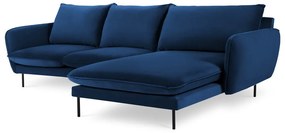 Colțar albastru cu tapițerie din catifea (cu colțar pe partea dreaptă) Vienna – Cosmopolitan Design