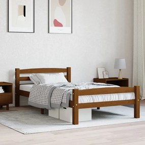 vidaXL Cadru de pat, maro miere, 100x200 cm, lemn masiv de pin