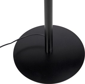 Lampă de podea neagră cu abajur din catifea roz cu auriu 40 cm - Simplo