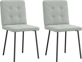 vidaXL Scaune de sufragerie, 2 buc., gri deschis, catifea