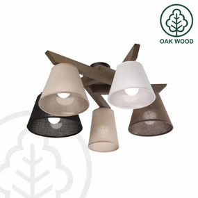 Lustră LED aplicată Brilagi ANTHONY 5xE14/40W/230V stejar nuc