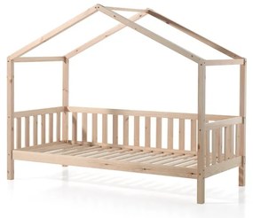 Pat pentru copii în formă de căsuță din lemn de pin Vipack Dallas, 90 x 200 cm