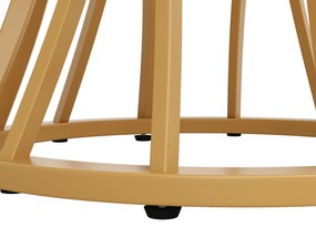 Masă rotundă pentru 4 persoane, Alb+Auriu | Aosom Romania