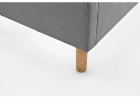 Pat gri deschis tapițat fără somieră 120x200 cm Malin – Meise Möbel