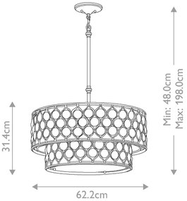 Lustră pe tijă Feiss FE-LUCIA-P-E-2TR LUCIA 6xE27/60W/230V