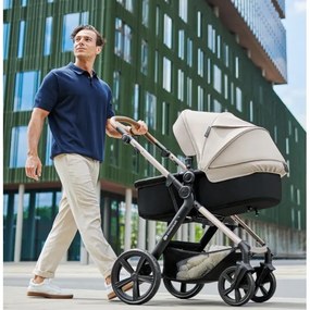 Cărucior de copii combinat 3 în 1 KINDERKRAFT MOOV 2 Moonlight grey + scaun auto MINK PRO