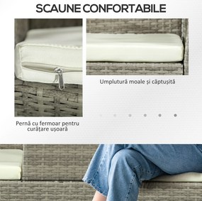 Outsunny Bancă din ratan pentru 2 persoane pentru grădină, scaun | Aosom Romania