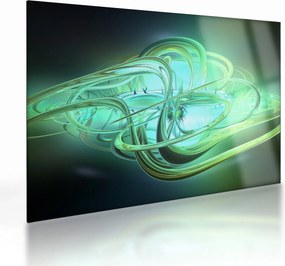 Tablou pe sticlă cu abstracție verde (70x50 cm)