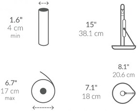 Suport pentru hârtie de bucătărie cu pulverizator de suprafață integrat SimpleHuman KT1196, 177 ml, 20.3x17.8x38.1 cm, Matte Inox