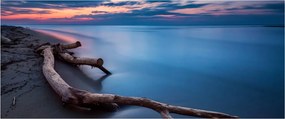 Tablou cu plaja în apus de soare (120x50 cm)