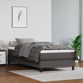 4016544 vidaXL Saltea cu arcuri buzunar copii gri 80x160 cm piele artificială