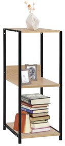 vidaXL Bibliotecă mică negru/stejar, 33,5x39,6x79,7 cm, lemn prelucrat