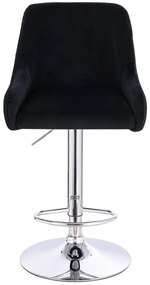 HR920W Scaun Neagră din Catifea cu Bază Cromata