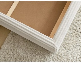 Pat matrimonial bej tapițat cu spațiu de depozitare cu somieră 180x200 cm Jade – Bobochic Paris