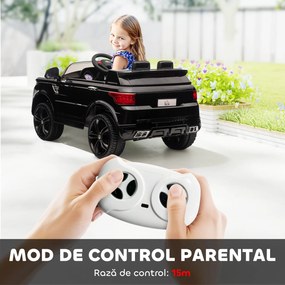 HOMCOM Mașină Electrică pentru Copii cu Motor Dublu, Suspensie și Telecomandă, 110x68x52 cm, Negru | Aosom Romania