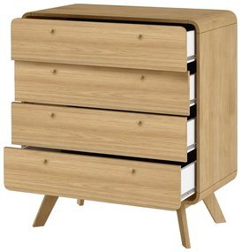 Comodă în culoare naturală înaltă cu aspect de lemn de stejar 80x88 cm Cassie - Støraa