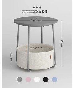 Masuta Rotunda Cu Cos, Gri Si Alb