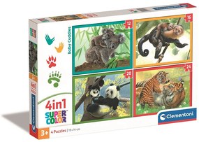 Animale Baby Cuddles Puzzle 4 în 1 Clementoni