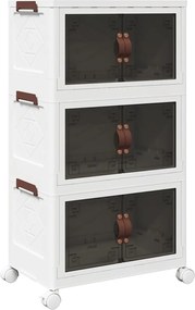 vidaXL Cutie de depozitare stivuită cu roți 28 L 48,5x29,5x86 cm