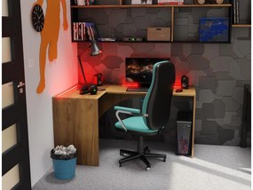 Masă PC de colț LED Uhlominn (craft auriu). 1092074