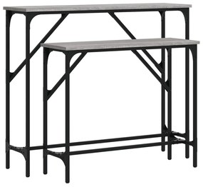 vidaXL Măsuțe console, 2 buc., gri sonoma, lemn compozit