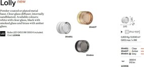 Aplica de perete minimalista LOLLY AP1 AMBRA