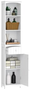 HomCom mobilier baie, tip coloana, 35x24x170cm, alb | AOSOM RO