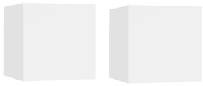 vidaXL Noptiere, 2 buc., alb, 30,5x30x30 cm, lemn prelucrat