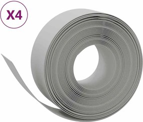 vidaXL Borduri de grădină, 4 buc, gri, 10 m 20 cm, polietilenă