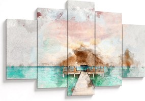 Tablou - Maldive, debarcader din lemn (150x105 cm)